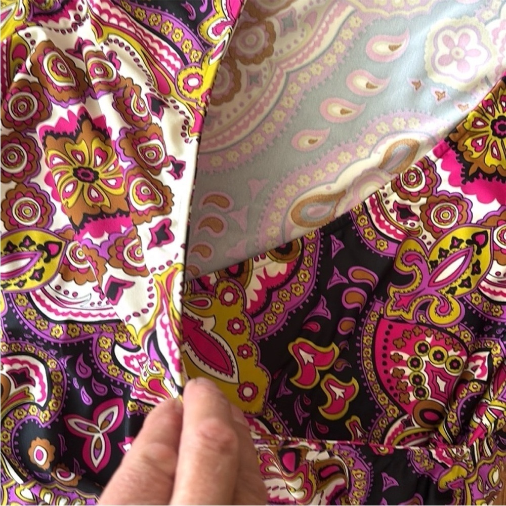 EUC Jude Connolly Diane Faux Wrap Stretch
Dress Black Paisley Large Retail $248 - Picture 5 of 8